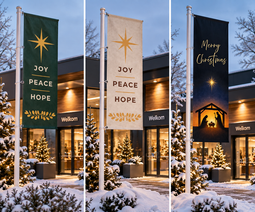 Baniervlag Joy peace hope (donker)