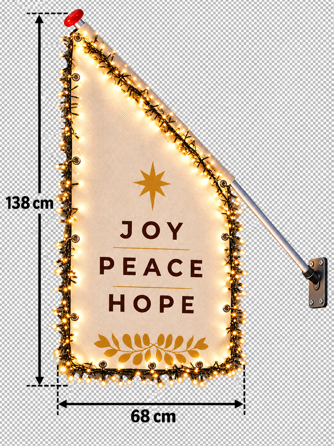 Kioskvlag Joy Peace Hope (licht)