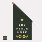Kioskvlag Joy peace hope (donker)