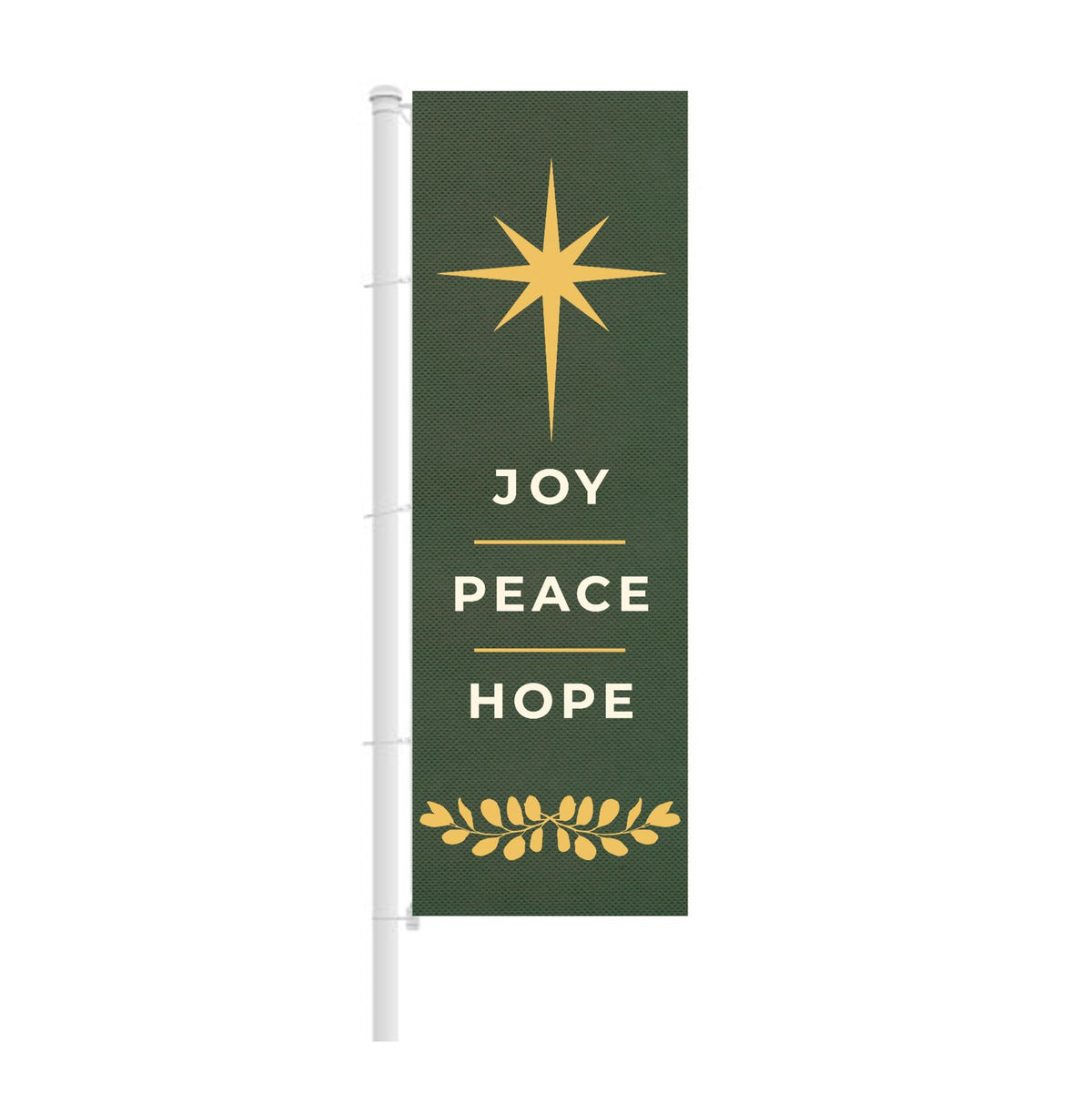 Vlaggenmast baniervlag Joy peace hope