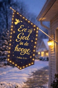 Vlag met vlaggenstok Ere Zij God in de hooge