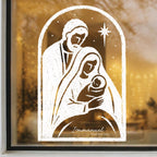 Raamsticker Jozef/Maria/Jezus "Immanuël God met ons"