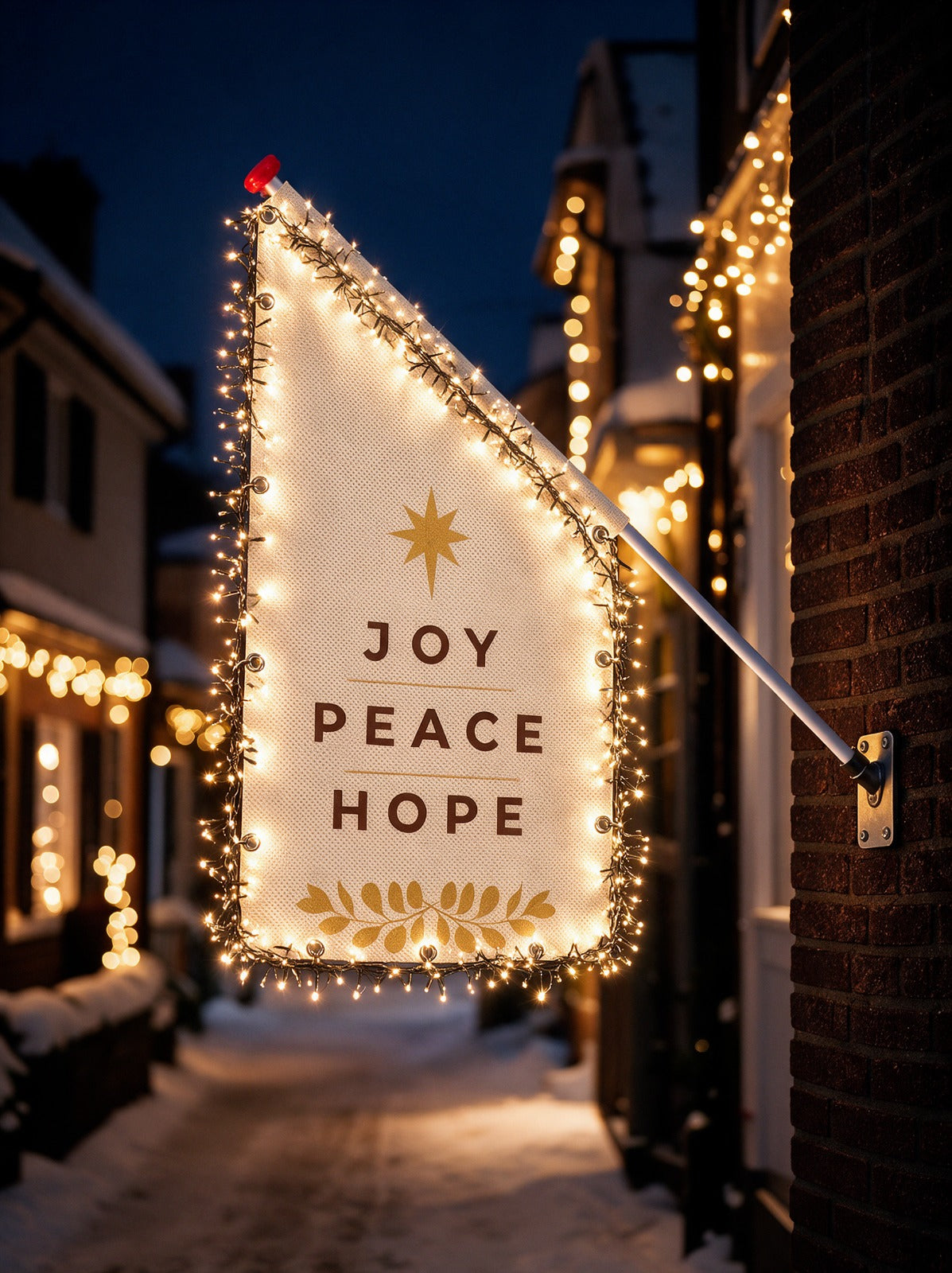 Kioskvlag Joy Peace Hope (licht)