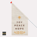 Kioskvlag Joy Peace Hope (licht)