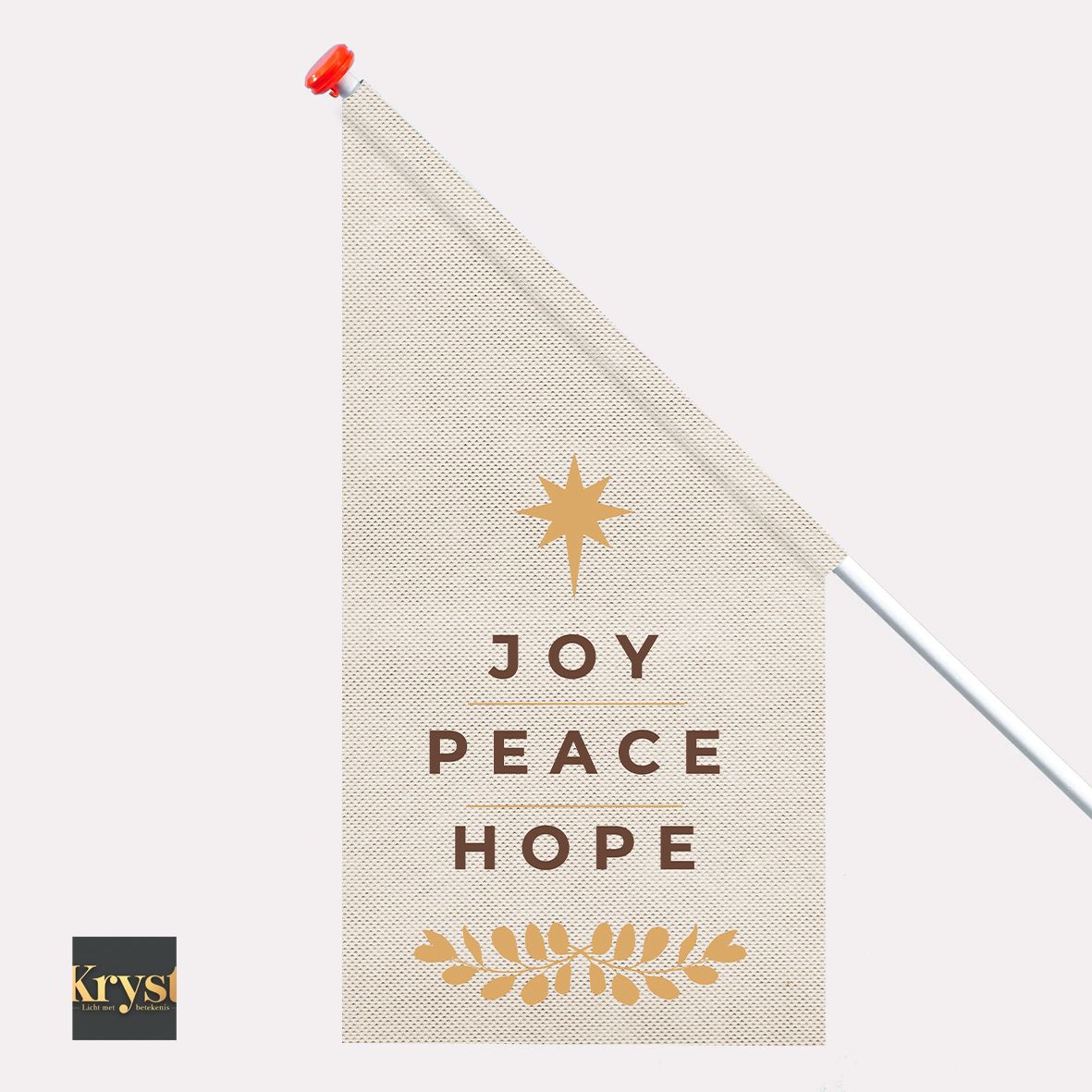 Kioskvlag Joy Peace Hope (licht)