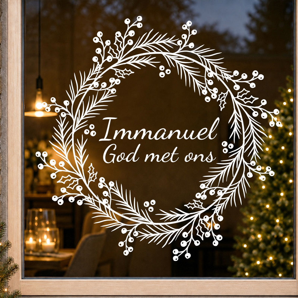 Raamsticker Immanuel God met ons