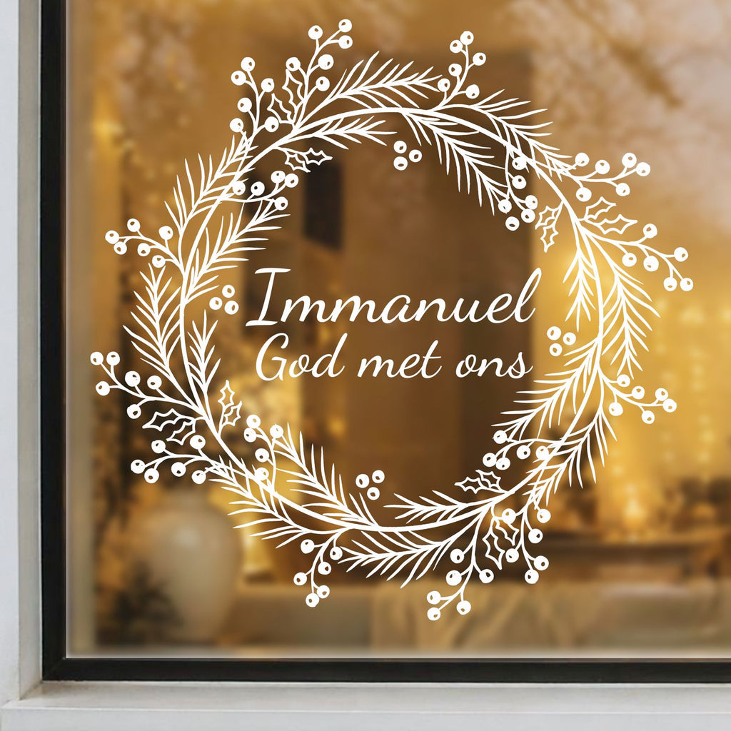 Raamsticker Immanuel God met ons
